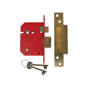Union StrongBOLT 2200S BS 5 Lever Mortice Sashlock Satin Brass 81mm Visi