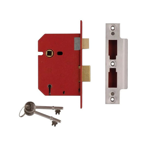 Union 2201 5 Lever Mortice Sashlock Satin Chrome 77.5mm 3in Visi