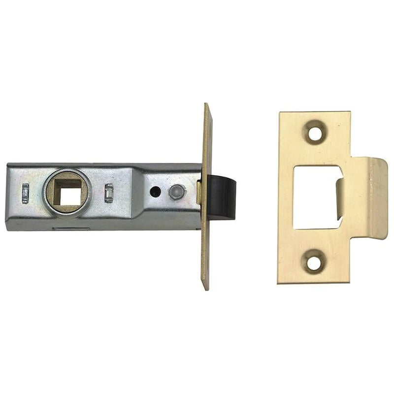 Union Tubular Mortice Latch 2648 Polished Brass 76mm 3in Visi