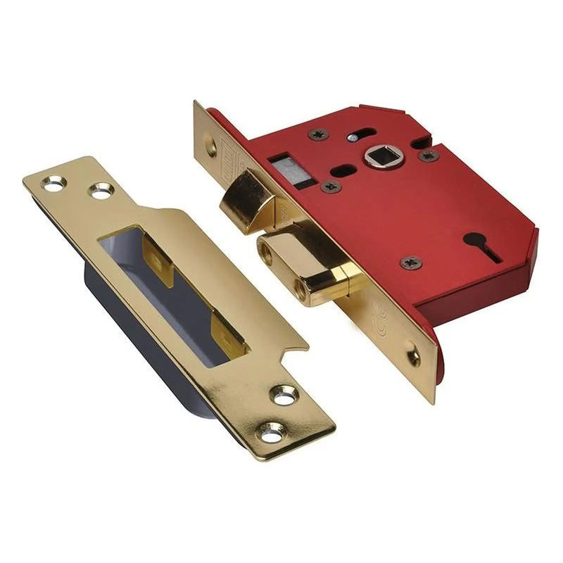 Union StrongBOLT 2203S 3 Lever Mortice Sashlock Polished Brass 68mm 2.5in Visi