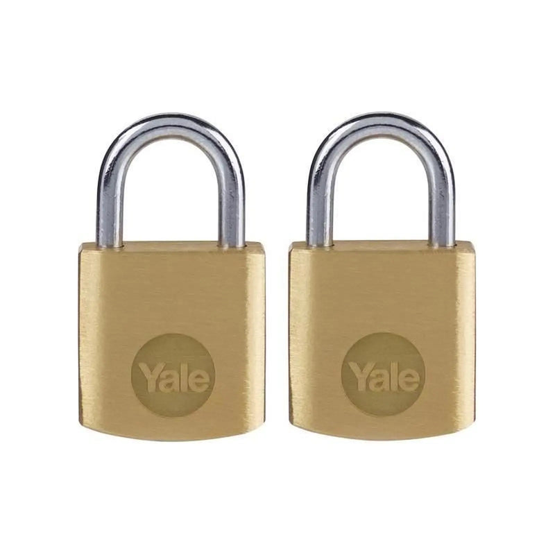 Yale Locks Brass Padlock 20mm (2 Pack)