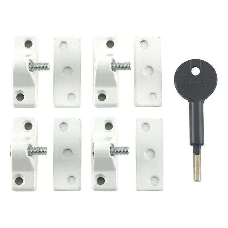 Yale Locks 8K118 Economy Window Lock White Finish Pack of 4 Visi