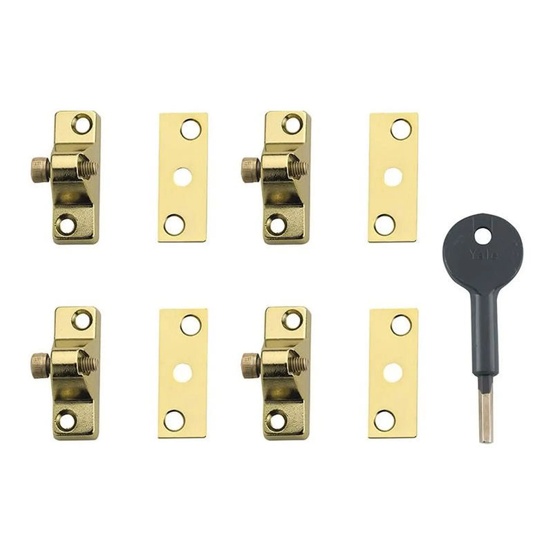 Yale Locks 8K118 Economy Window Lock Electro Brass Finish Pack of 4 Visi