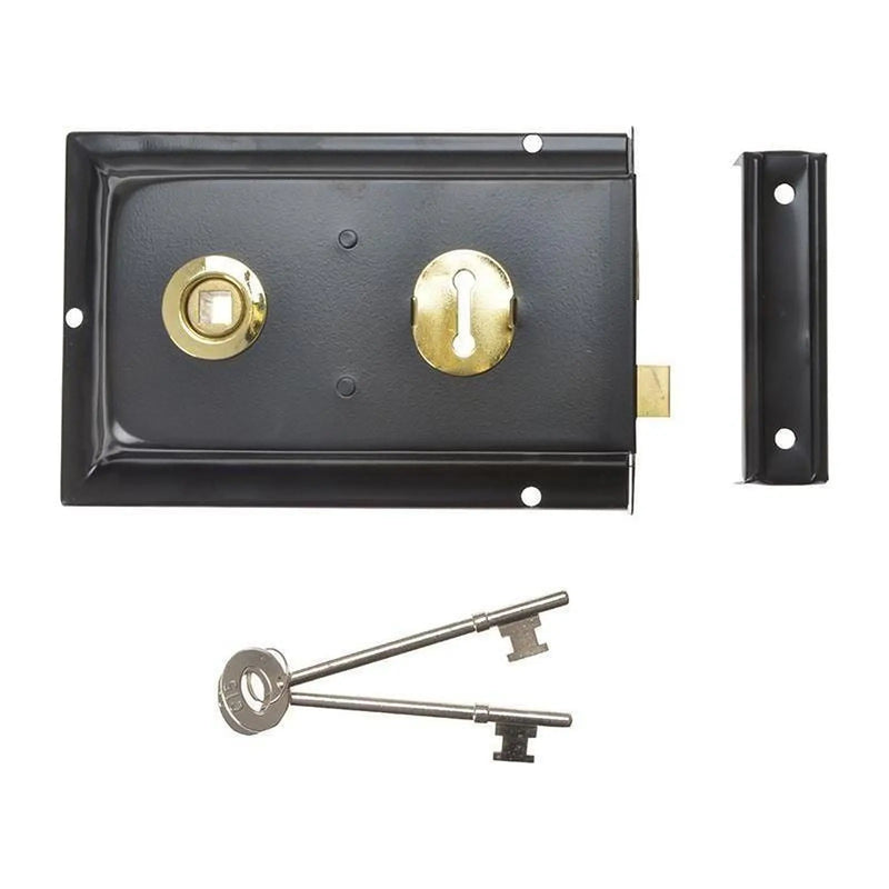 Yale Locks P334 Rim Lock Black Finish 156 x 104mm Visi