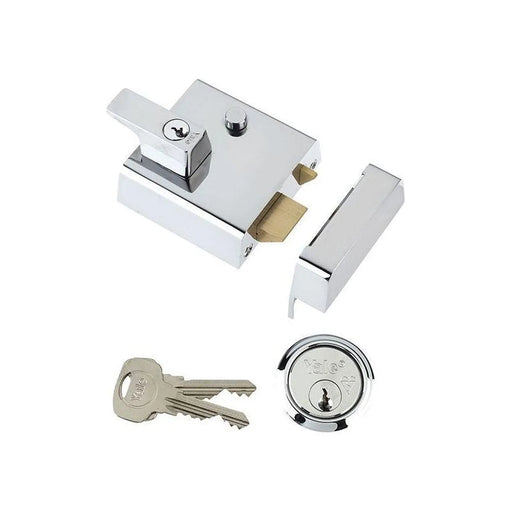 Yale Locks P2 Double Security Nightlatch 40mm Backset Chrome Finish Visi