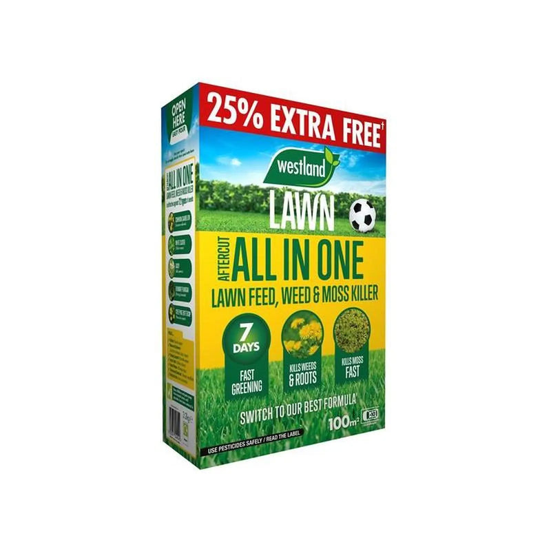 Westland Aftercut All In One Lawn Feed, Weed & Moss Killer 80m² Box