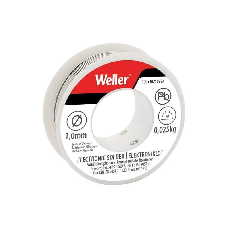 Weller Electronic Lead-Free Solder Sn99 Cu3, 1mm 25g