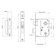 Union ES-SL Essentials 3 Lever Mortice Sashlock Polished Brass 65mm 2.5in Visi