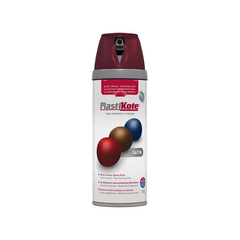 Plastikote Twist & Spray Satin Wine Red 400ml