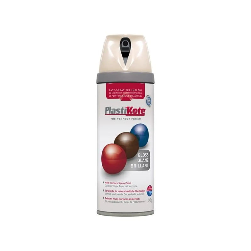 Plastikote Twist & Spray Gloss Antique White 400ml