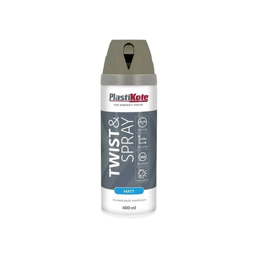 Plastikote Twist & Spray Matt 400ml Quartz Grey