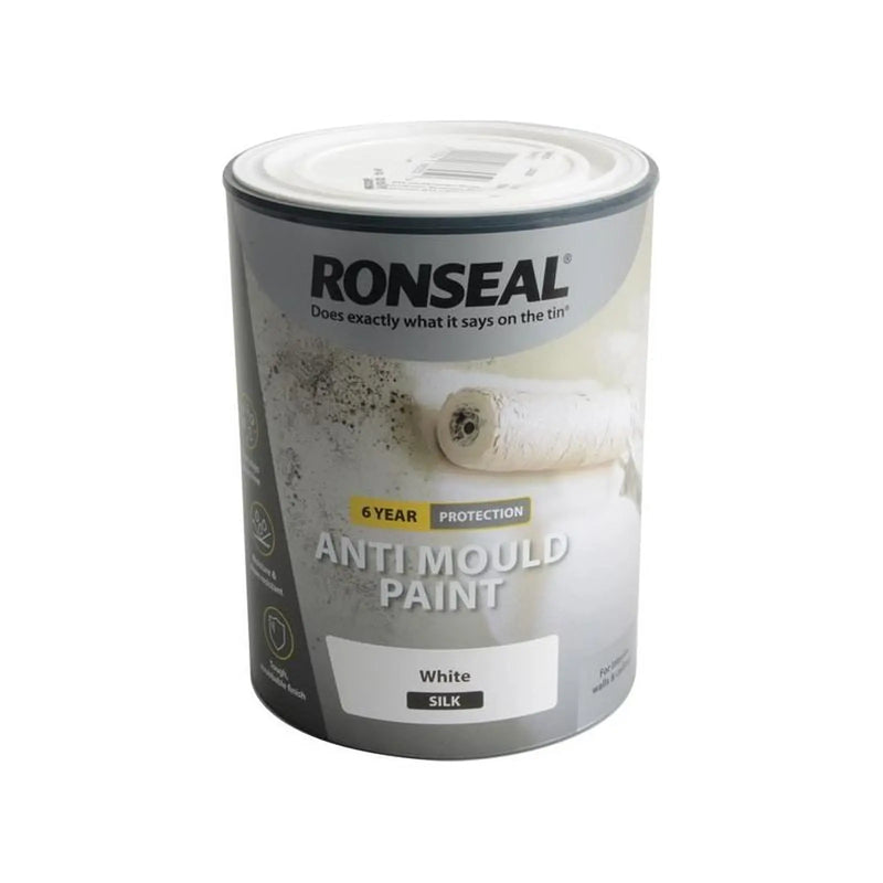 Ronseal 6 Year Anti Mould Paint White Silk 750ml