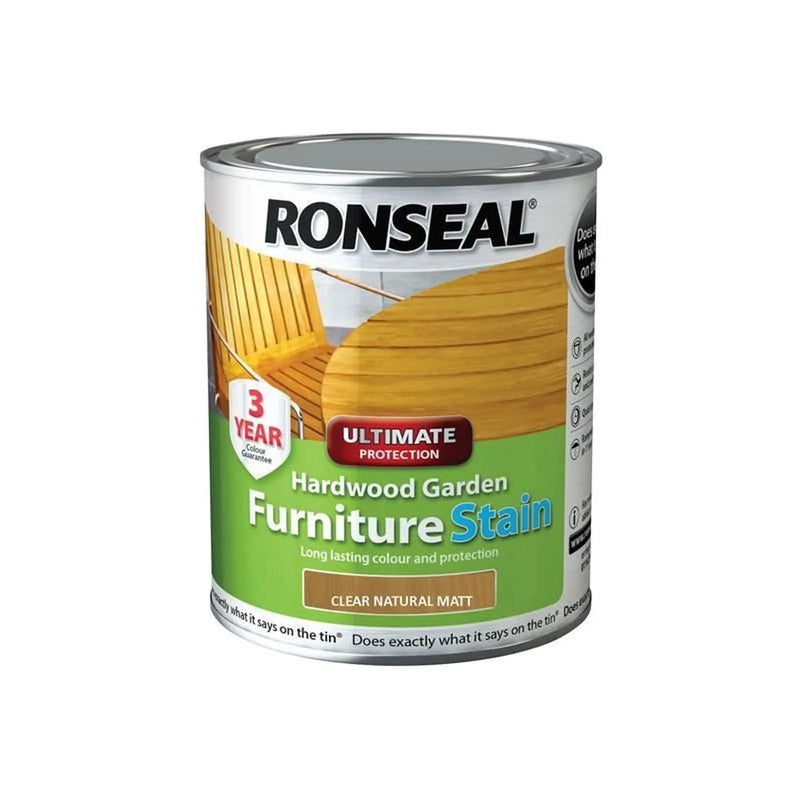 Ronseal Ultimate Protection Hardwood Garden Furniture Stain Natural Matt 750ml