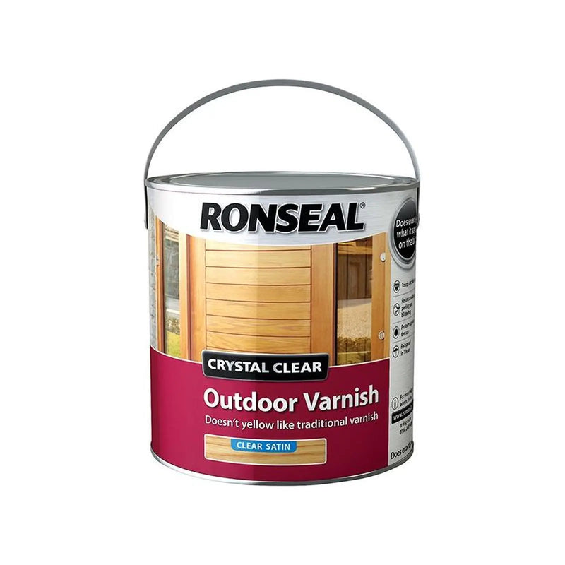 Ronseal Crystal Clear Outdoor Varnish Satin 2.5 litre