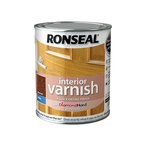 Ronseal Interior Varnish Quick Dry Satin Dark Oak 250ml