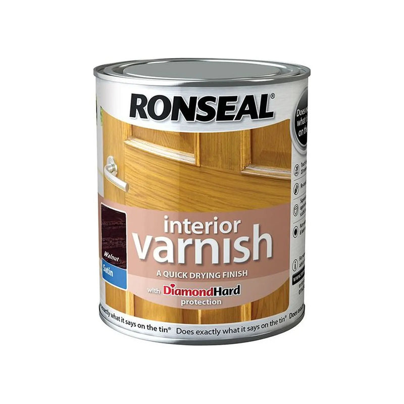 Ronseal Interior Varnish Quick Dry Satin Walnut 750ml