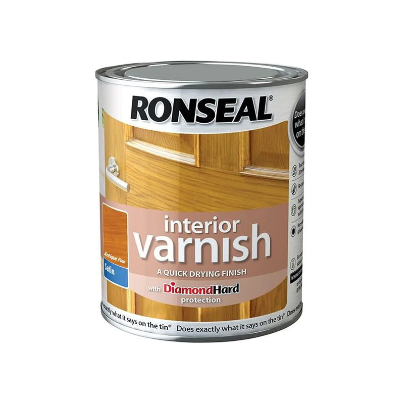 Ronseal Interior Varnish Quick Dry Satin Antique Pine 250ml