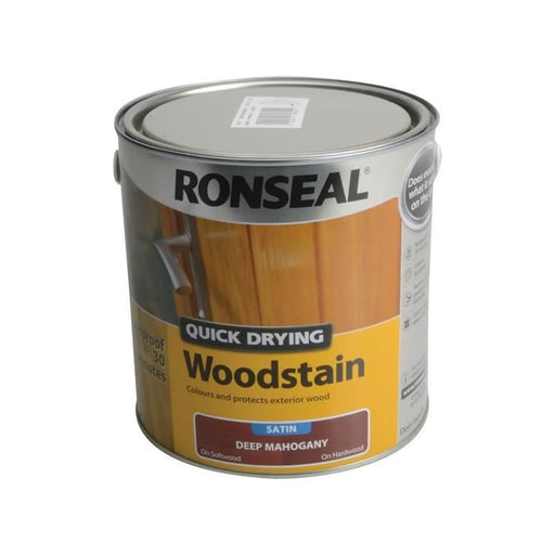 Ronseal Quick Drying Woodstain Satin Deep Mahogany 2.5 litre