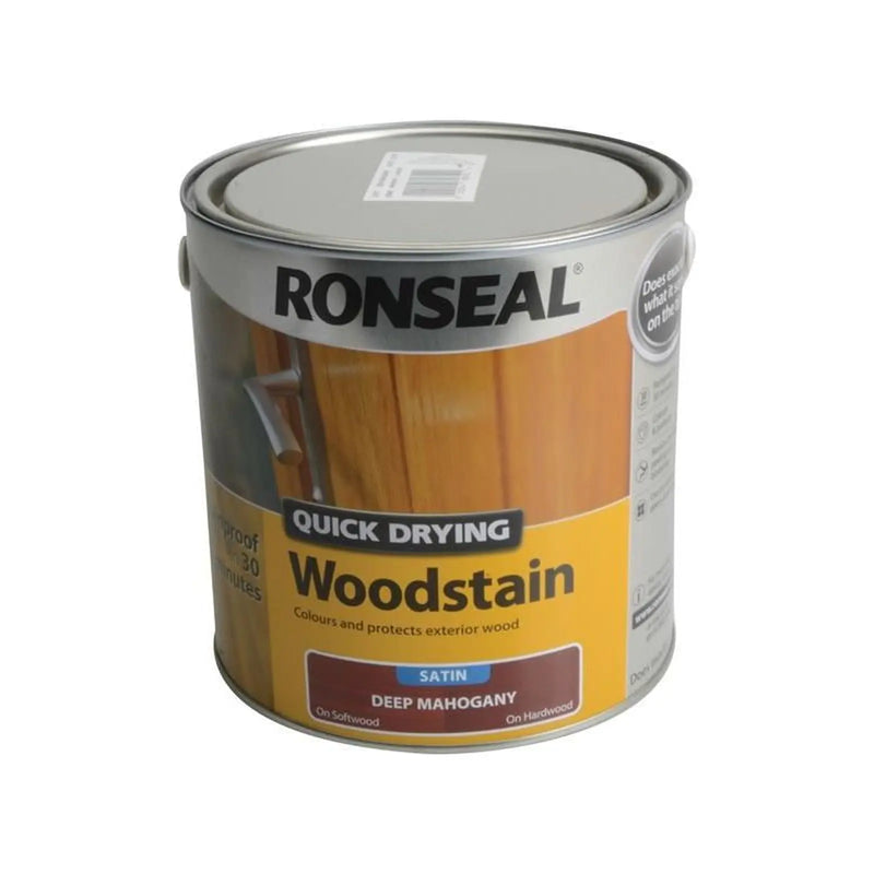 Ronseal Quick Drying Woodstain Satin Deep Mahogany 2.5 litre