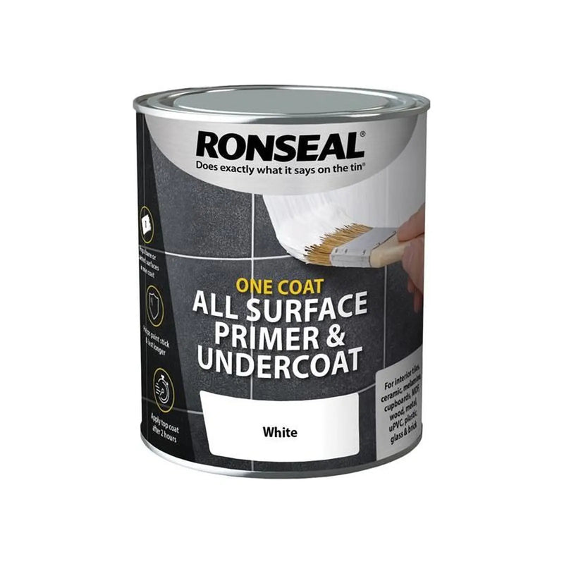 Ronseal One Coat All Surface Primer & Undercoat Interior White 750ml