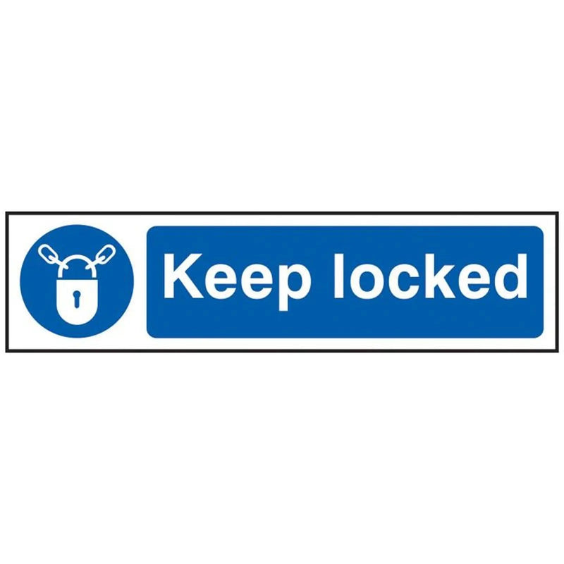 Scan Keep Locked - PVC Sign 200 x 50mm