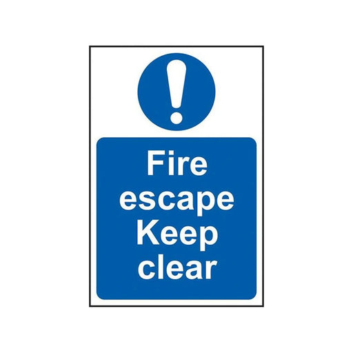 Scan Fire Escape Keep Clear - PVC Sign 200 x 300mm