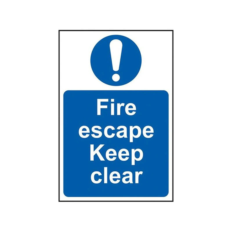 Scan Fire Escape Keep Clear - PVC Sign 200 x 300mm