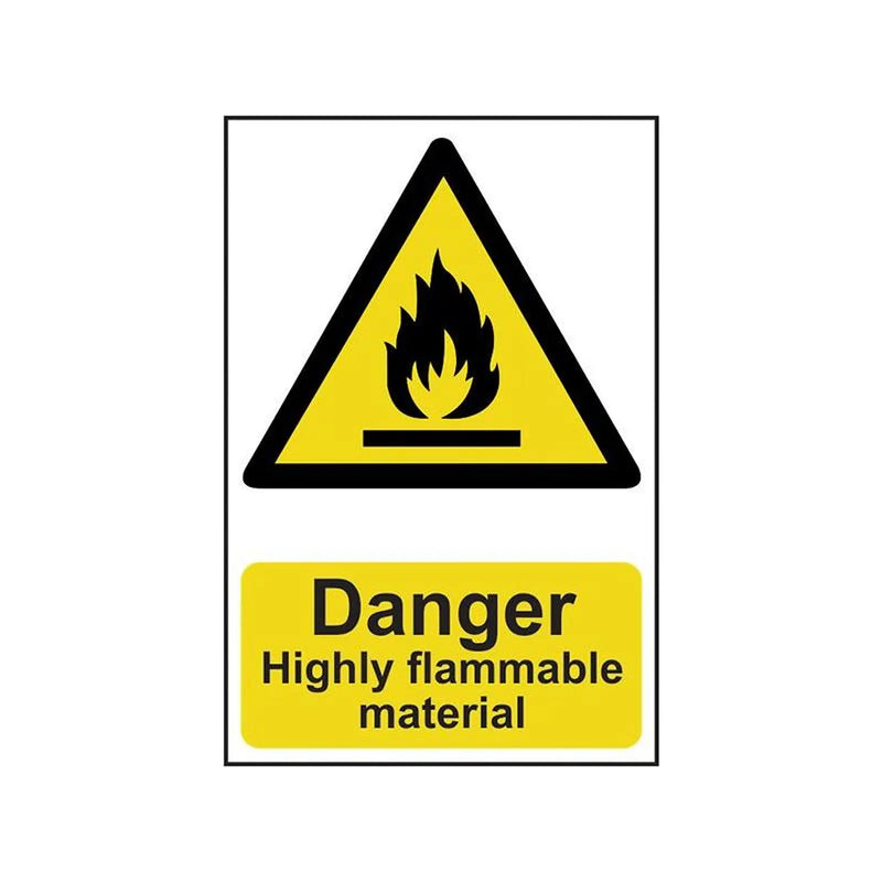 Scan Danger Highly Flammable Material - PVC Sign 200 x 300mm