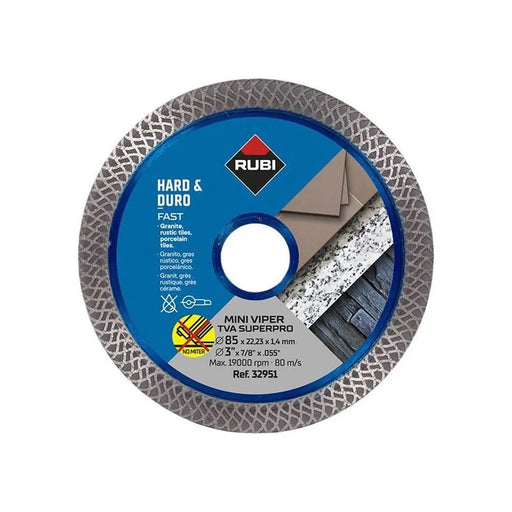 Rubi Tiling Tools TVA 85 SUPERPRO Mini Turbo Viper Diamond Blade 85mm