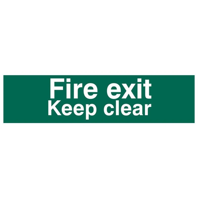 Scan Fire Exit Keep Clear Text Only - PVC Sign 200 x 50mm