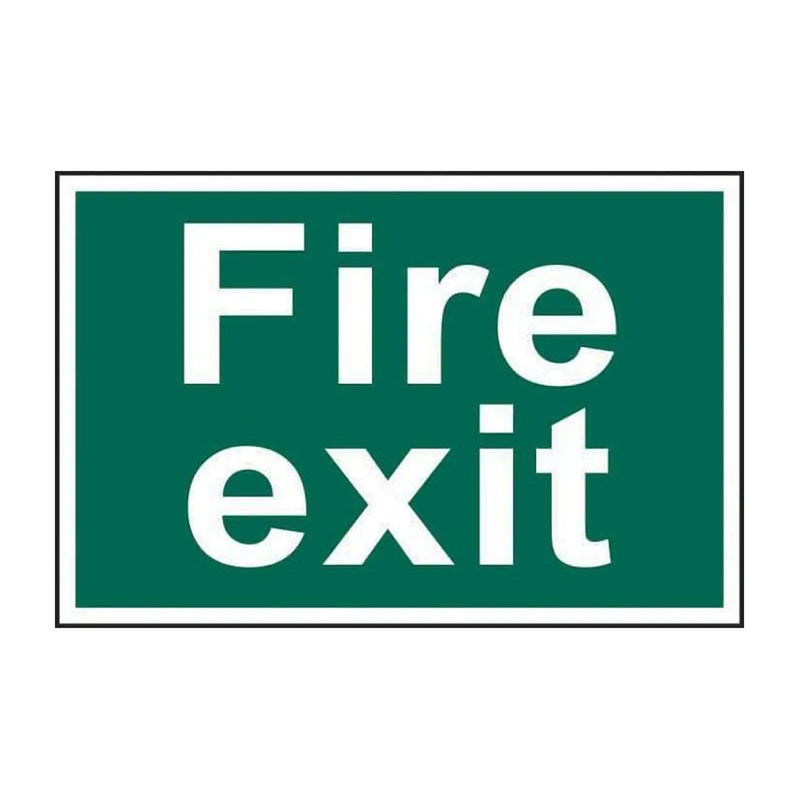Scan Fire Exit Text Only - PVC Sign 300 x 200mm