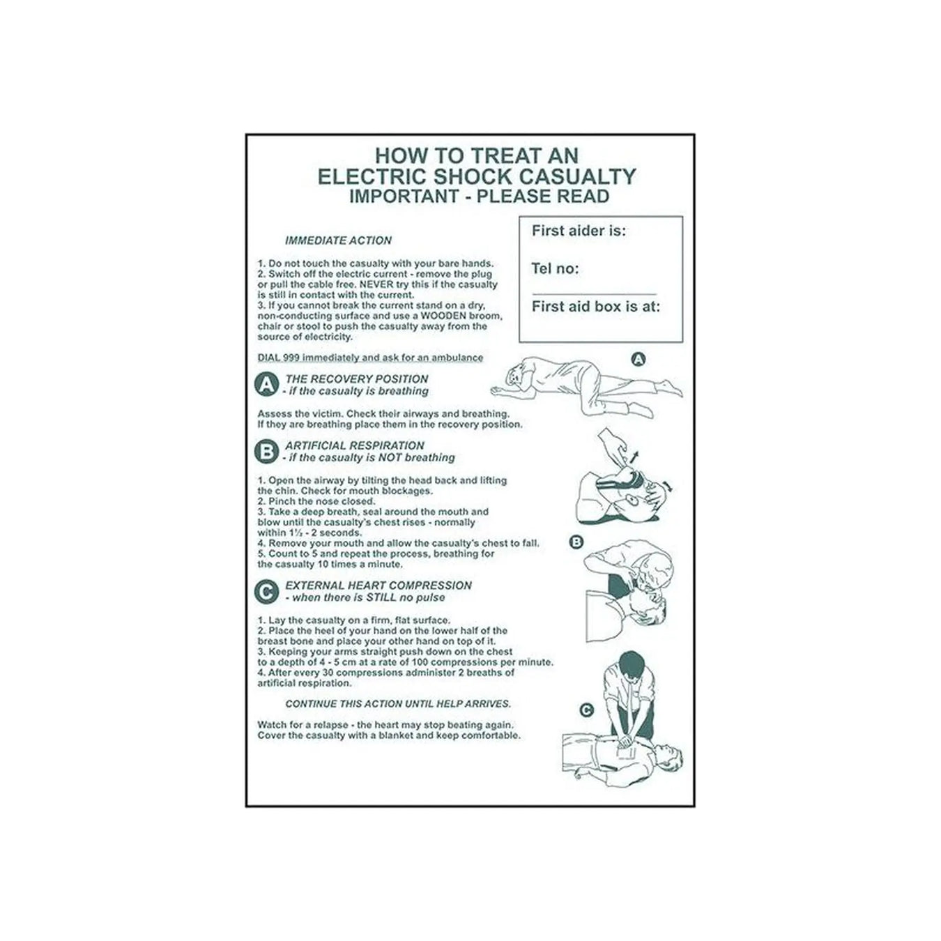Scan How To Treat An Electric Shock Casualty - PVC Sign 400 x 600mm
