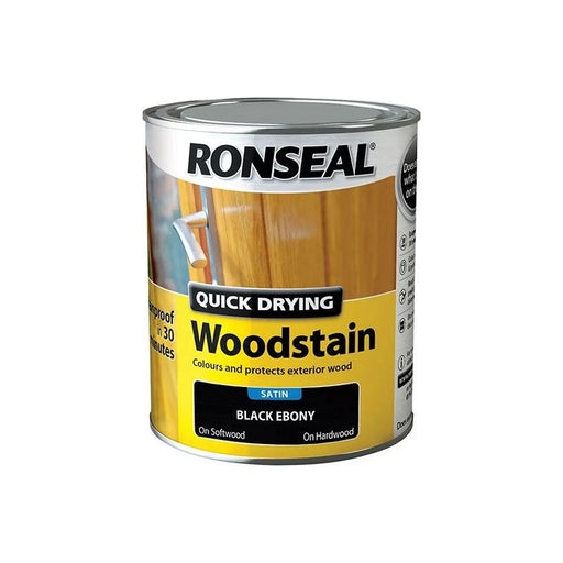 Ronseal Quick Drying Woodstain Satin Ebony 750ml