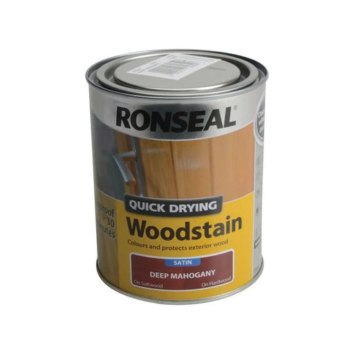 Ronseal Quick Drying Woodstain Satin Deep Mahogany 750ml
