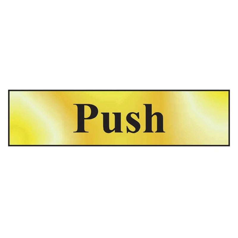 Scan Push - Polished Brass Effect 200 x 50mm