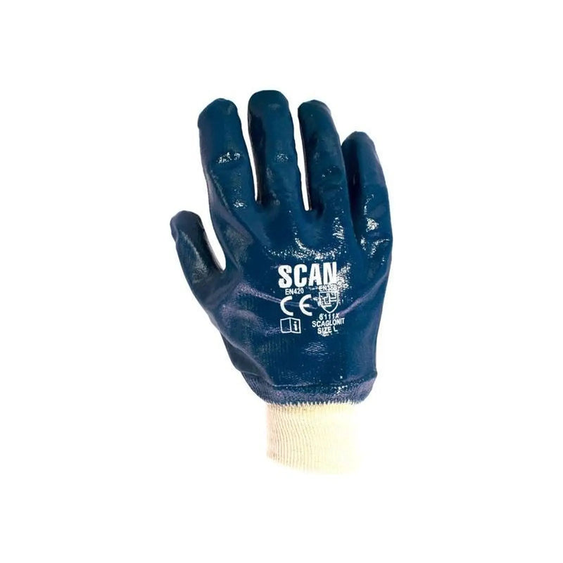 Scan Nitrile Knitwrist Heavy-Duty Gloves