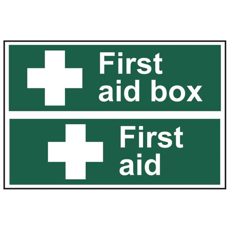 Scan First Aid Box / First Aid - PVC Signs 300 x 100mm