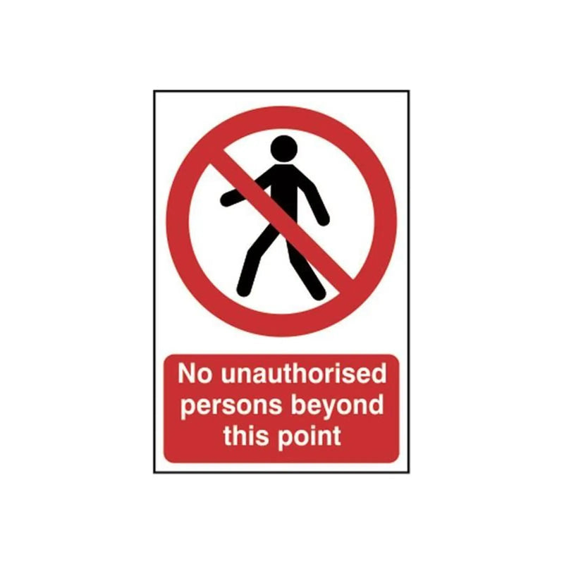 Scan No Unauthorised Persons Beyond This Point - PVC Sign 200 x 300mm