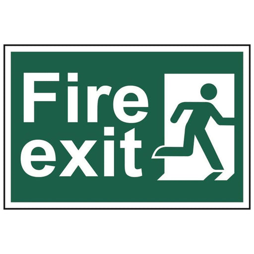 Scan Fire Exit Man Running Right - PVC Sign 300 x 200mm