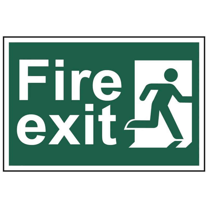 Scan Fire Exit Man Running Right - PVC Sign 300 x 200mm