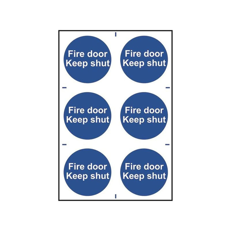 Scan Fire Door Keep Shut - 6 PVC Signs 100 x 100mm