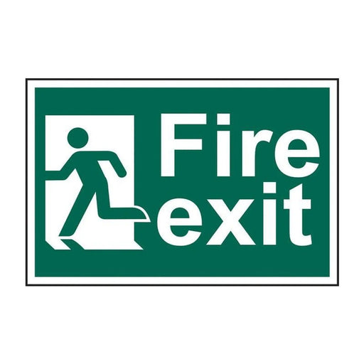 Scan Fire Exit Man Running Left - PVC Sign 300 x 200mm
