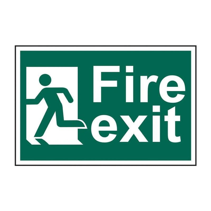 Scan Fire Exit Man Running Left - PVC Sign 300 x 200mm