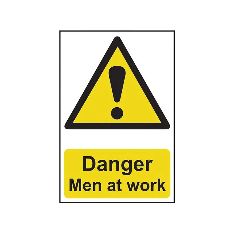 Scan Danger Men At Work - PVC Sign 400 x 600mm
