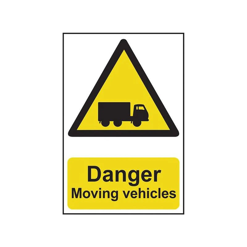 Scan Danger Moving Vehicles - PVC Sign 400 x 600mm