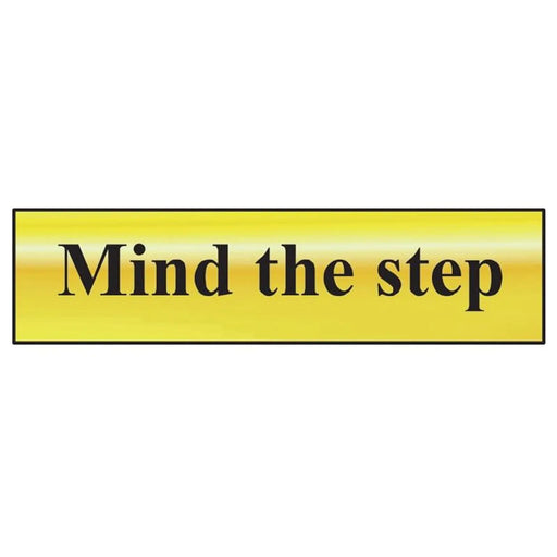Scan Mind The Step - Polished Brass Effect 200 x 50mm