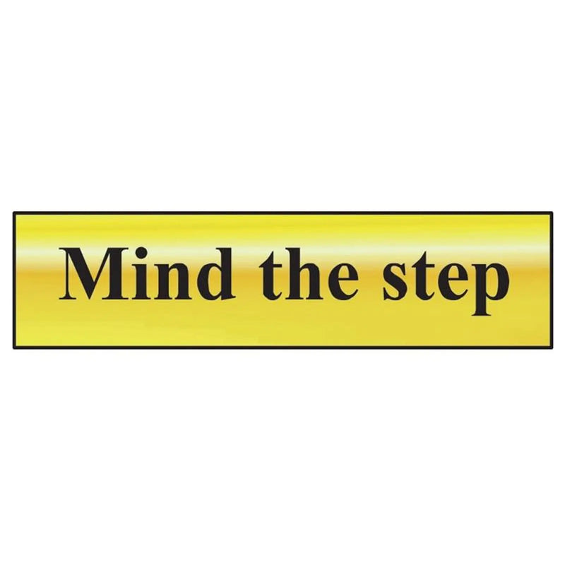 Scan Mind The Step - Polished Brass Effect 200 x 50mm