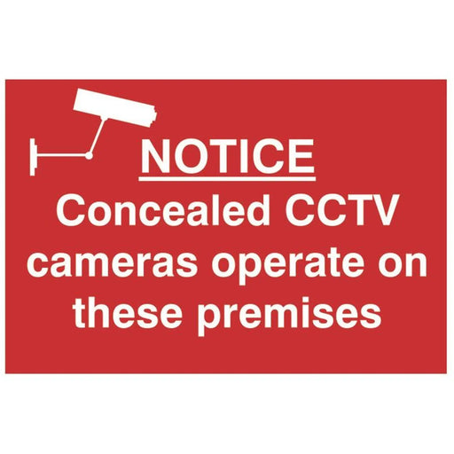 Scan Notice Concealed CCTV Camera - PVC Sign 300 x 200mm