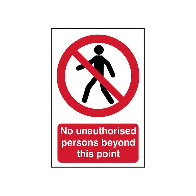 Scan No Unauthorised Persons Beyond This Point - PVC Sign 400 x 600mm