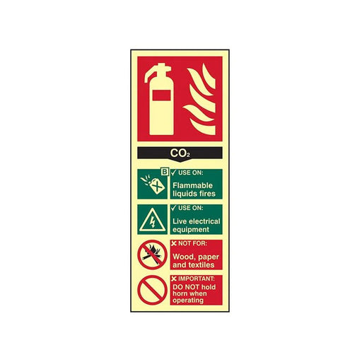 Scan Fire Extinguisher Composite CO2 - Photoluminescent 75 x 200mm